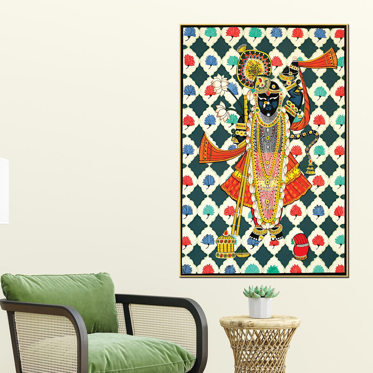 Shrinathji Pichwai Art Canvas Painting | Ethnic Decor