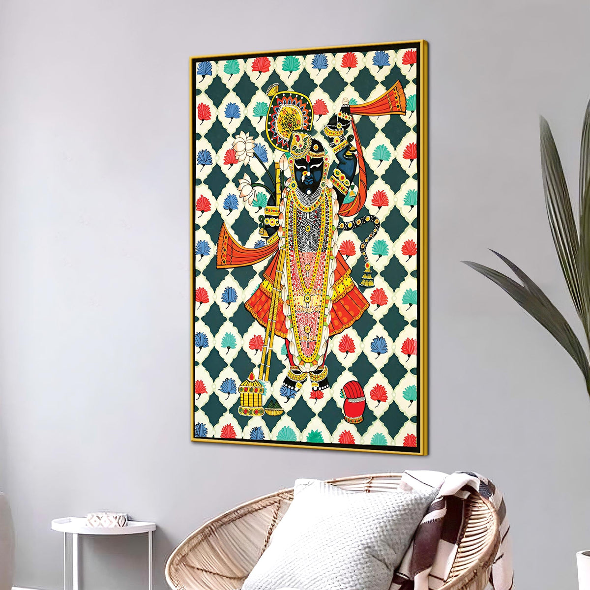 Shrinathji Pichwai Art Canvas Painting | Ethnic Decor