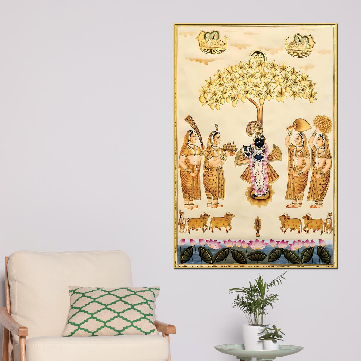 Shrinathji Pichwai Art Canvas Painting | Indian Devotional Décor