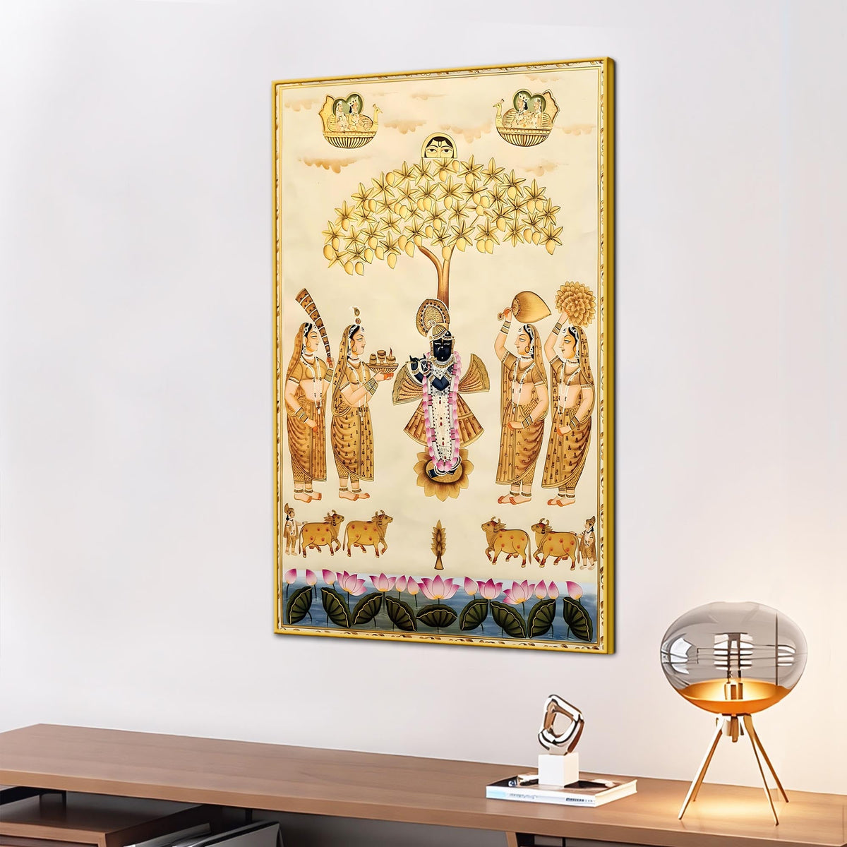 Shrinathji Pichwai Art Canvas Painting | Indian Devotional Décor