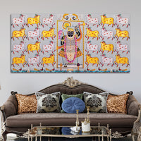 Shrinathji Pichwai Art Wall Painting with Sacred Cows