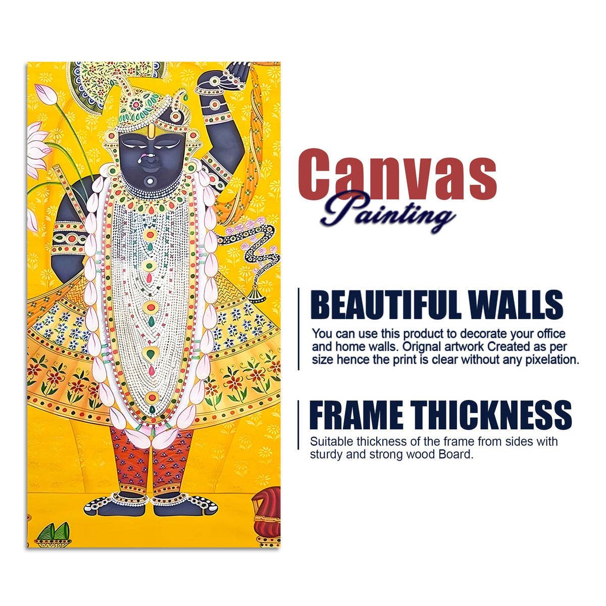 Shrinathji Pichwai Canvas Painting | Nathdwara Wall Decor for Living Room