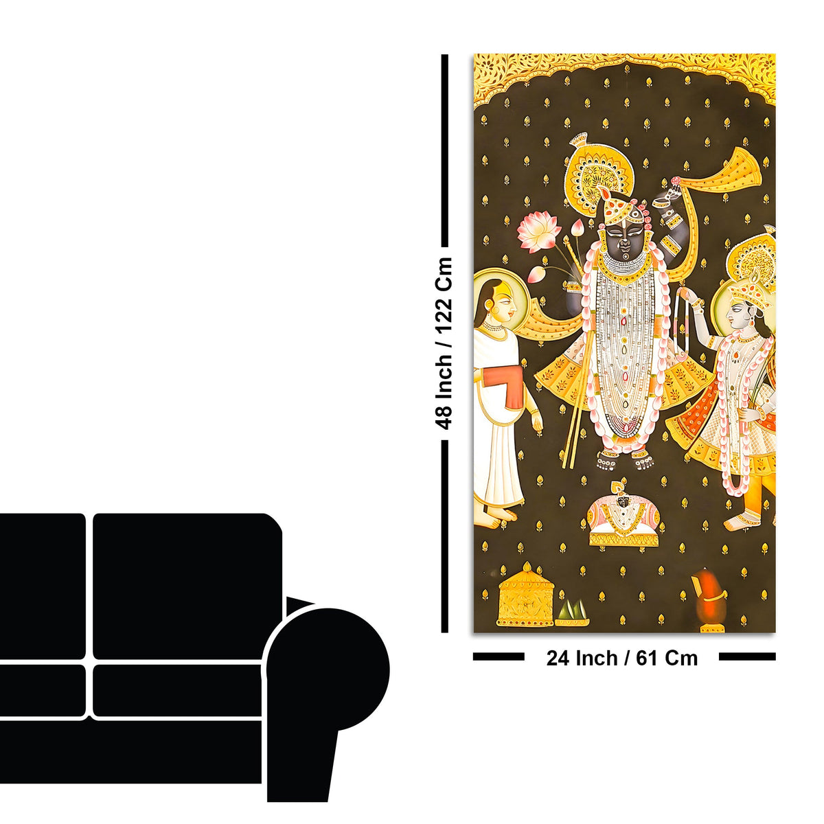 Shrinathji Pichwai Canvas Wall Painting | Indian Religious Wall Décor Art