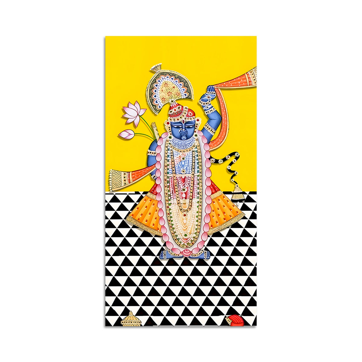 Shrinathji Pichwai Canvas Wall Painting | Indian Religious Wall Décor for Living Room