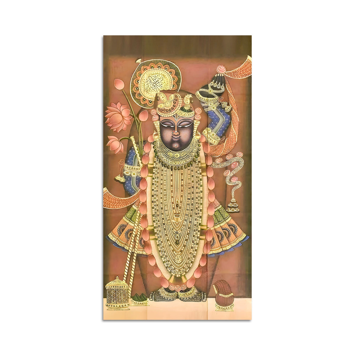 Shrinathji Pichwai Style Canvas Wall Painting | Nathdwara Art for Living Room Décor & Gifting