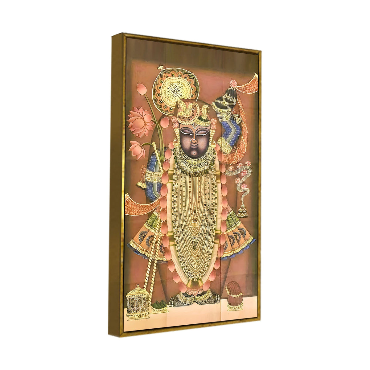 Shrinathji Pichwai Style Canvas Wall Painting | Nathdwara Art for Living Room Décor & Gifting