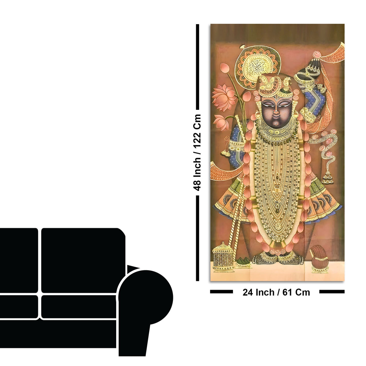 Shrinathji Pichwai Style Canvas Wall Painting | Nathdwara Art for Living Room Décor & Gifting