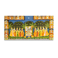 Shrinathji with Ashtasakhi Pichwai Canvas Painting – Nathdwara Wall Art