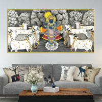 Shrinathji with Cows Traditional Pichwai Painting