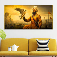 Sikh Guru Golden Canvas Wall Art for Living Room