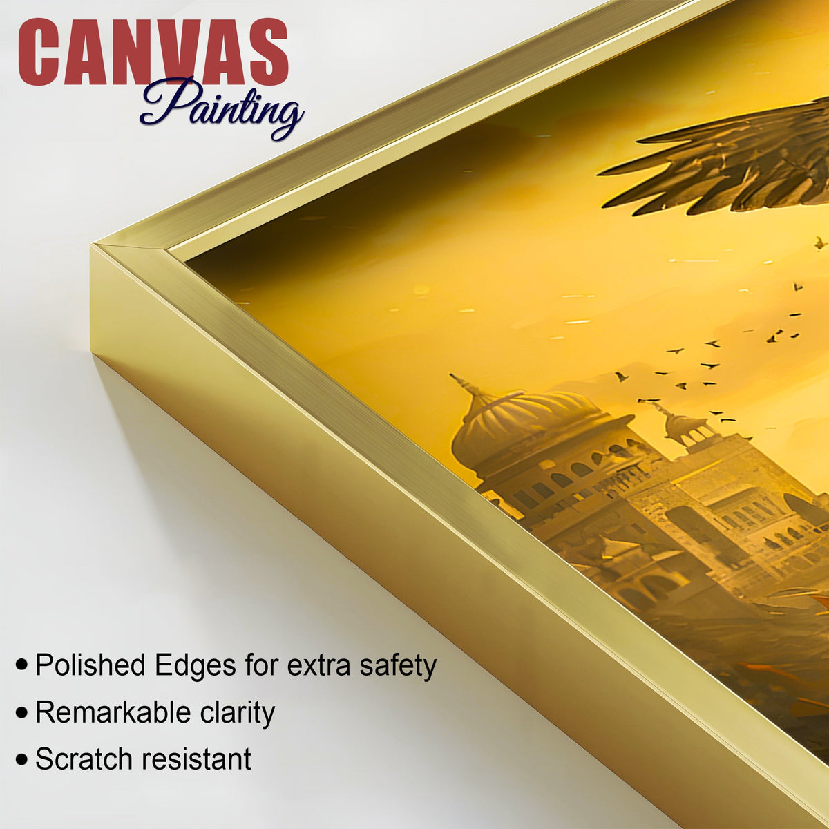 Sikh Guru Golden Canvas Wall Art for Living Room