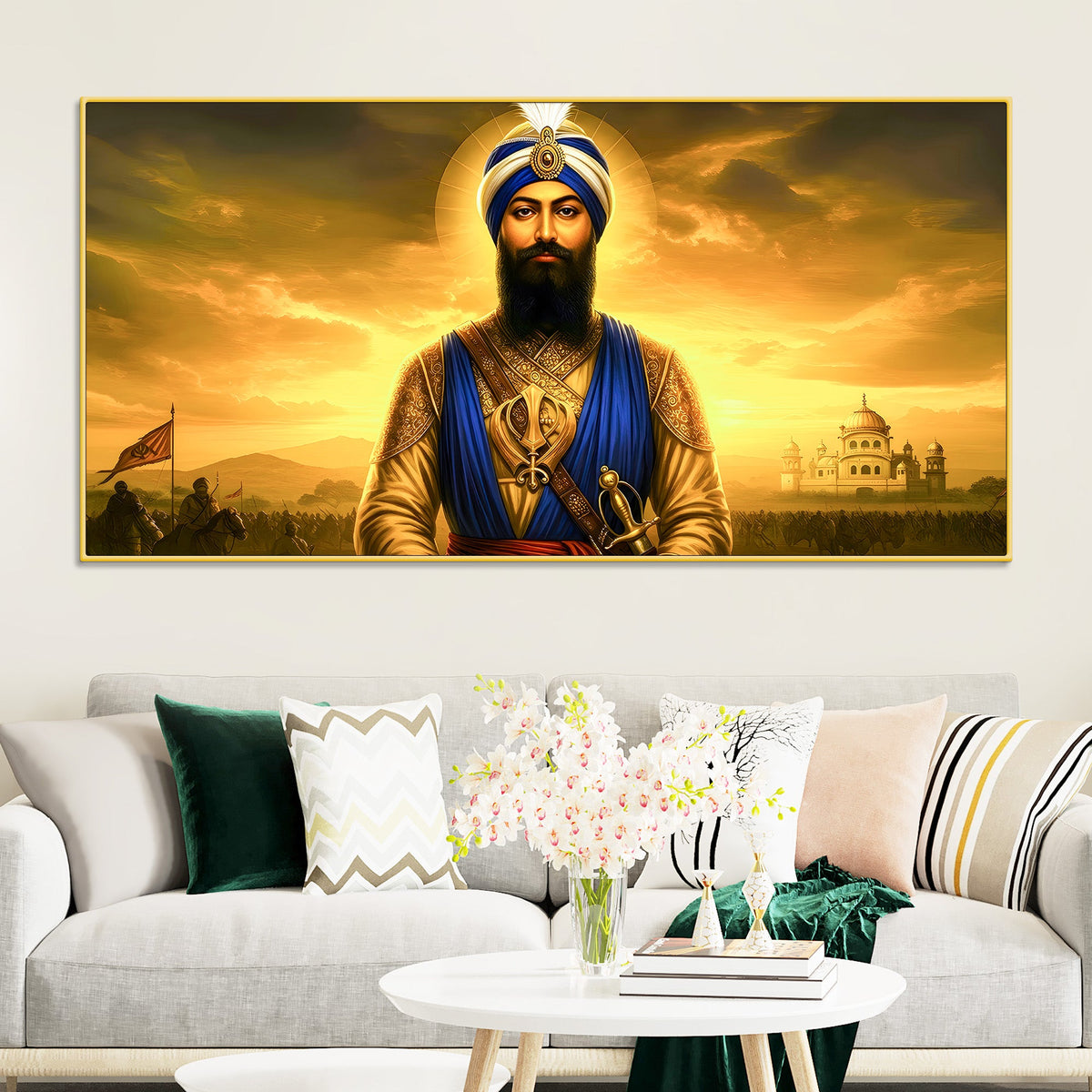 Sikh Guru Ji Decorative Wall Painting for Living Room