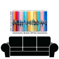 City Skyline Premium Canvas Wall Painting Set of Five