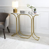 Sleek Entryway Elegance Rectangular White Marble Console Table