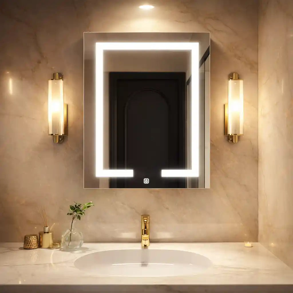 Smart Mirror Cabinet with Backlit Door & Spacious Interior