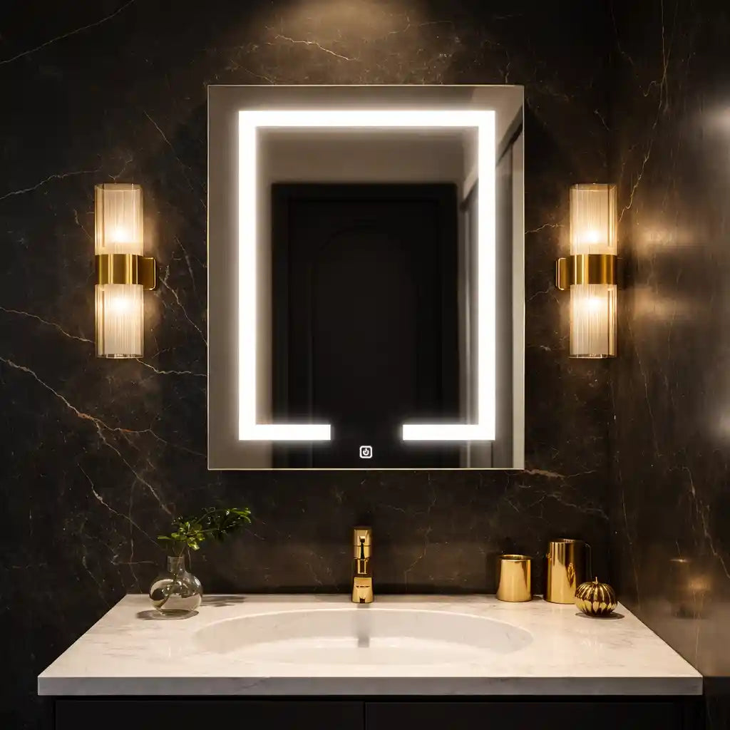 Smart Mirror Cabinet with Backlit Door & Spacious Interior