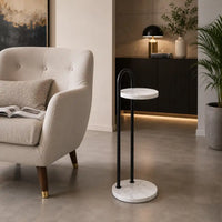 Space Saving Round Marble Side Table