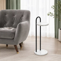 Space Saving Round Marble Side Table