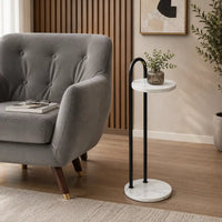 Space Saving Round Marble Side Table