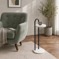 Space Saving Round Marble Side Table