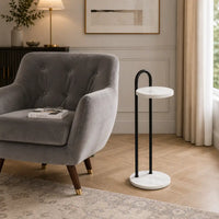 Space Saving Round Marble Side Table