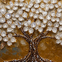 Sparkling Tree of Life Floating Frame Crystal Wall Painting