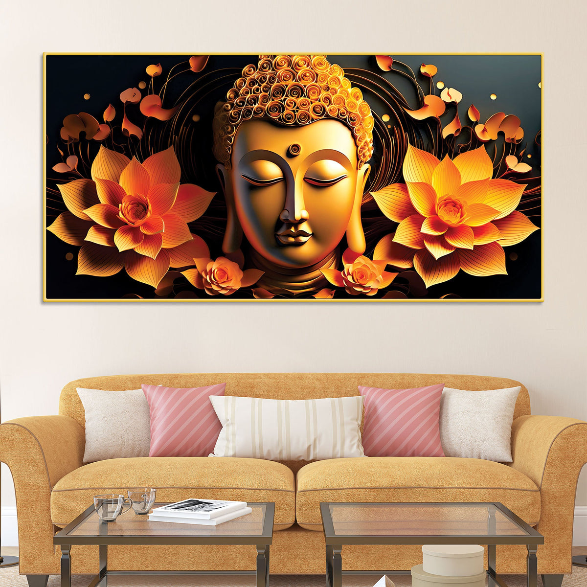 Spiritual Buddha Canvas Painting for Peaceful Interiors