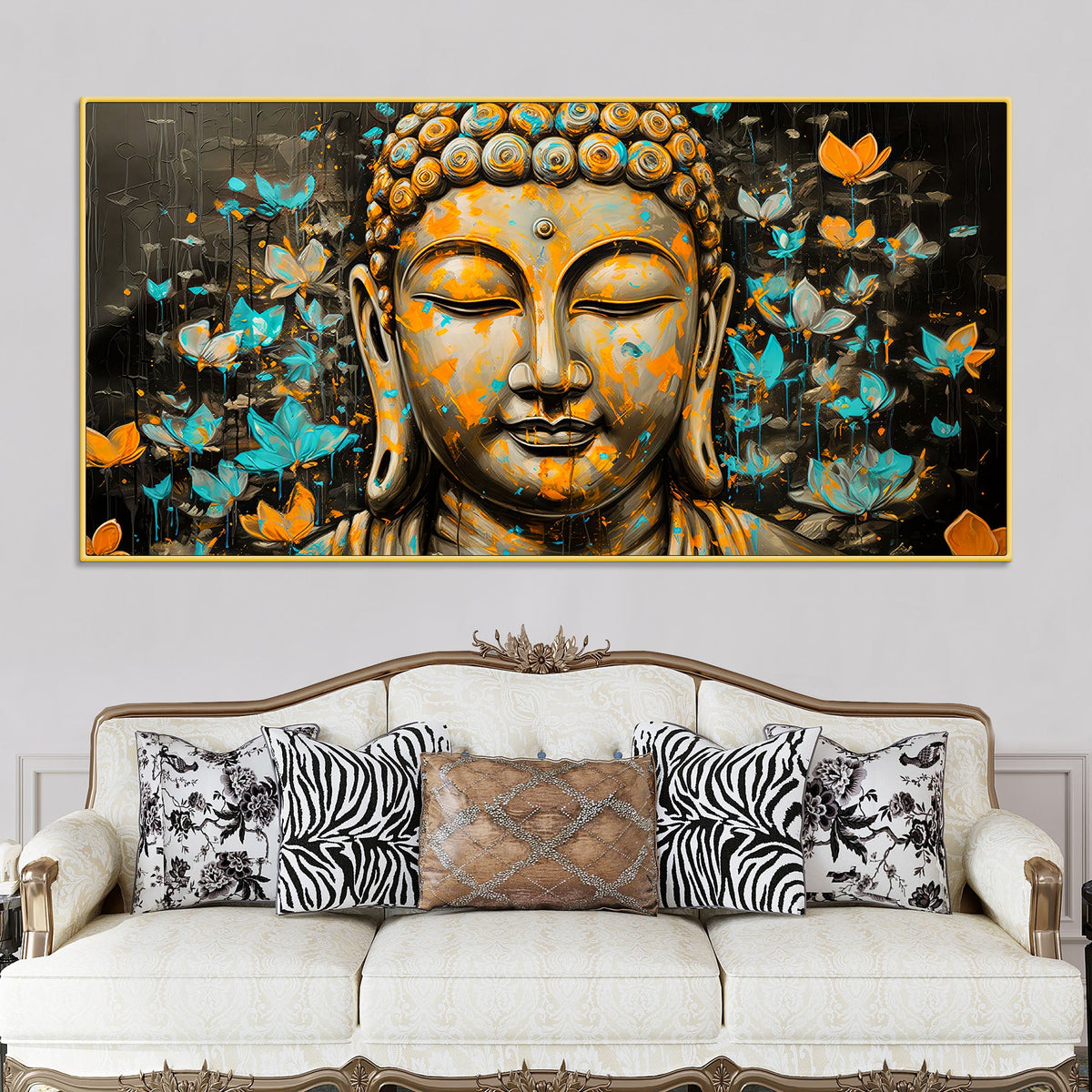 Spiritual Buddha Canvas Wall Painting for Home & Office Decor