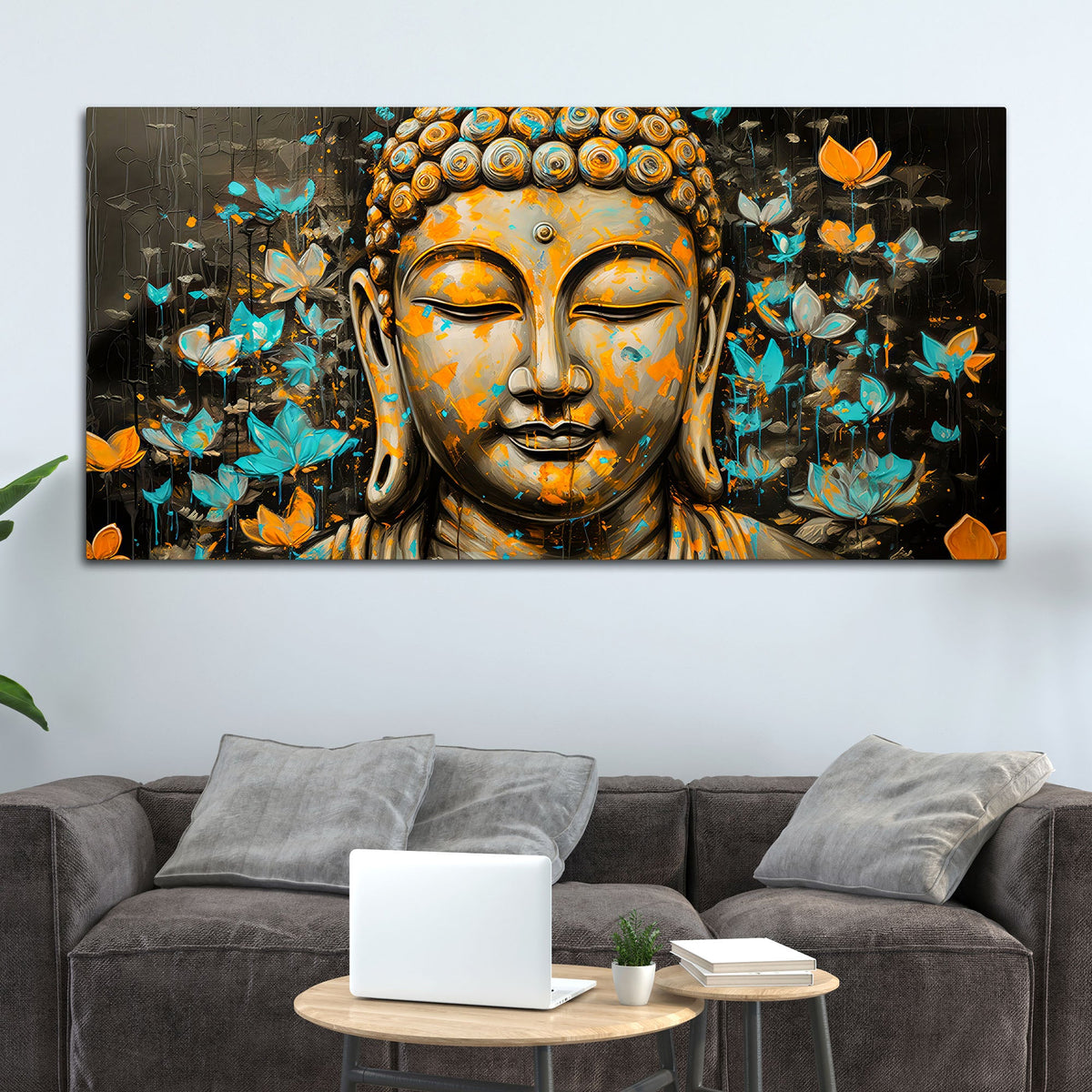 Spiritual Buddha Canvas Wall Painting for Home & Office Decor