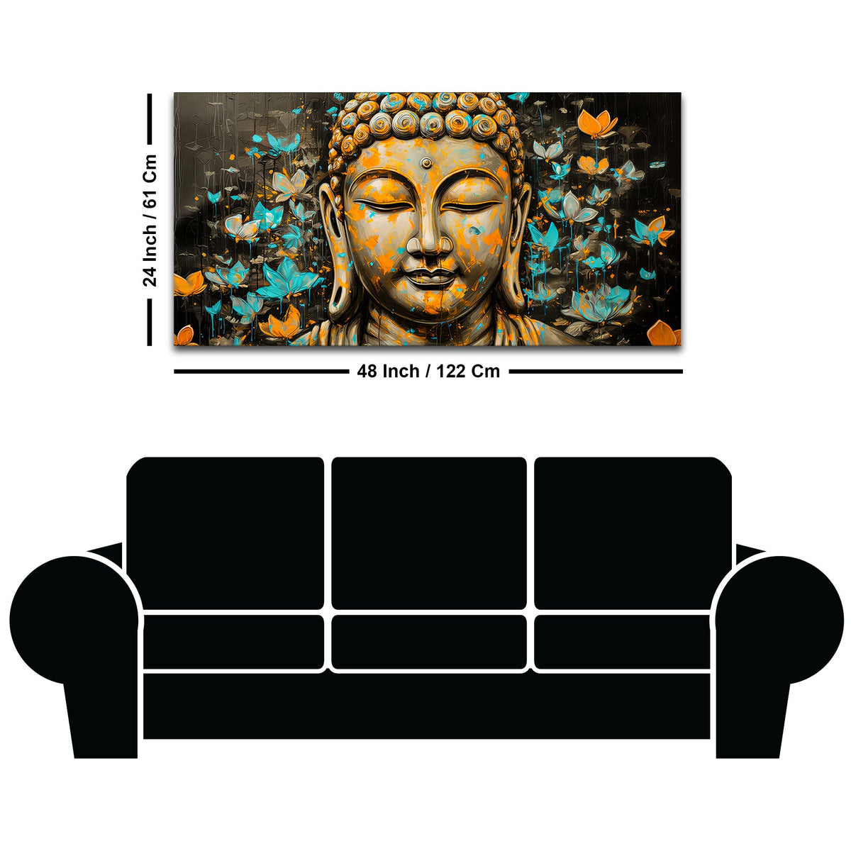 Spiritual Buddha Canvas Wall Painting for Home & Office Decor