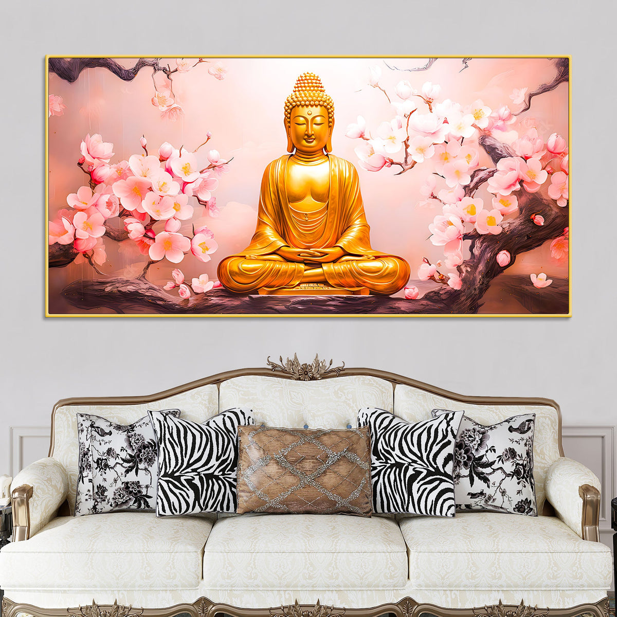 Spiritual Buddha Canvas Wall Painting for Peaceful Home Décor