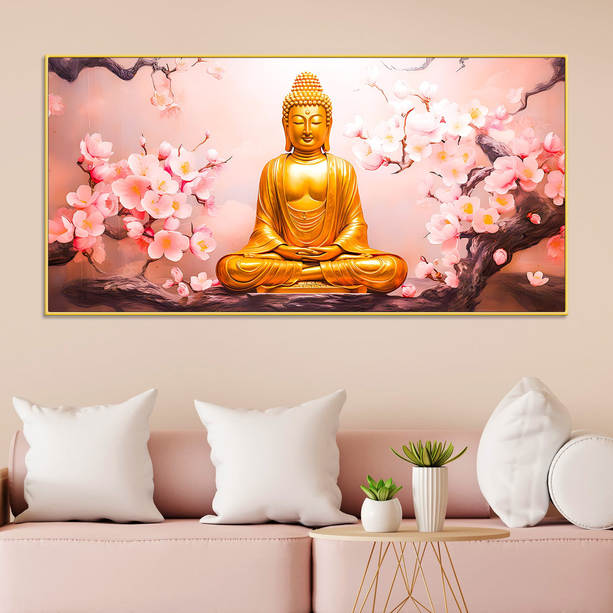 Spiritual Buddha Canvas Wall Painting for Peaceful Home Décor