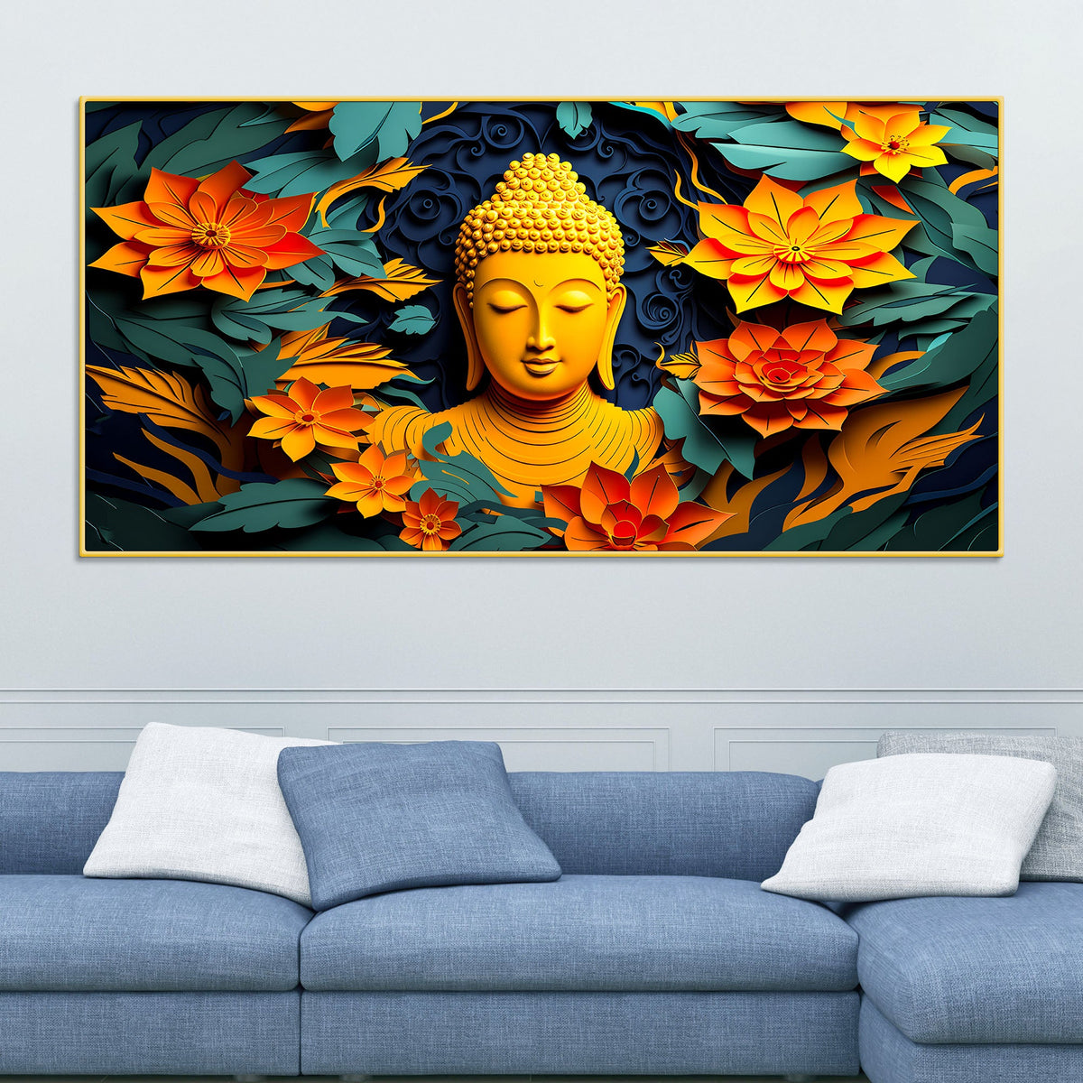 Spiritual Buddha Canvas Wall Painting for Serene Living Spaces