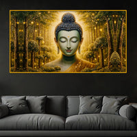 Spiritual Buddha Crystal Glass Luxury Wall Painting