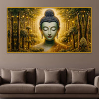 Spiritual Buddha Crystal Glass Luxury Wall Painting
