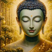 Spiritual Buddha Crystal Glass Luxury Wall Painting
