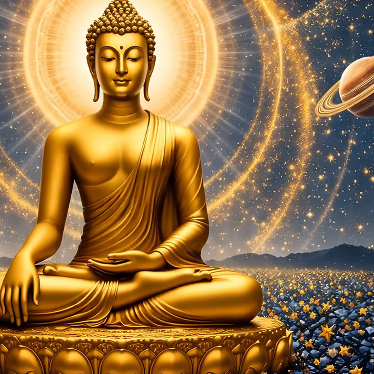 Spiritual Buddha Crystal Glass Painting for Luxury Home Décor