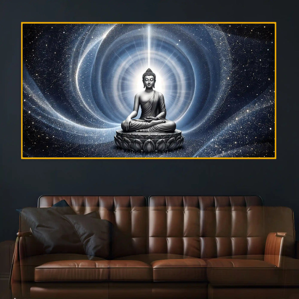 Spiritual Buddha Meditation Crystal Glass Painting