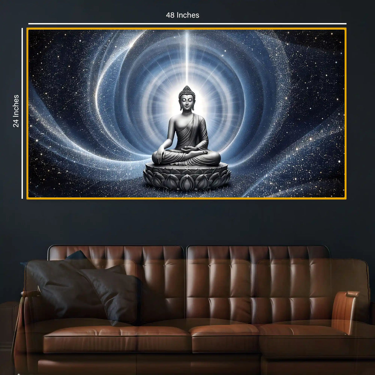 Spiritual Buddha Meditation Crystal Glass Painting
