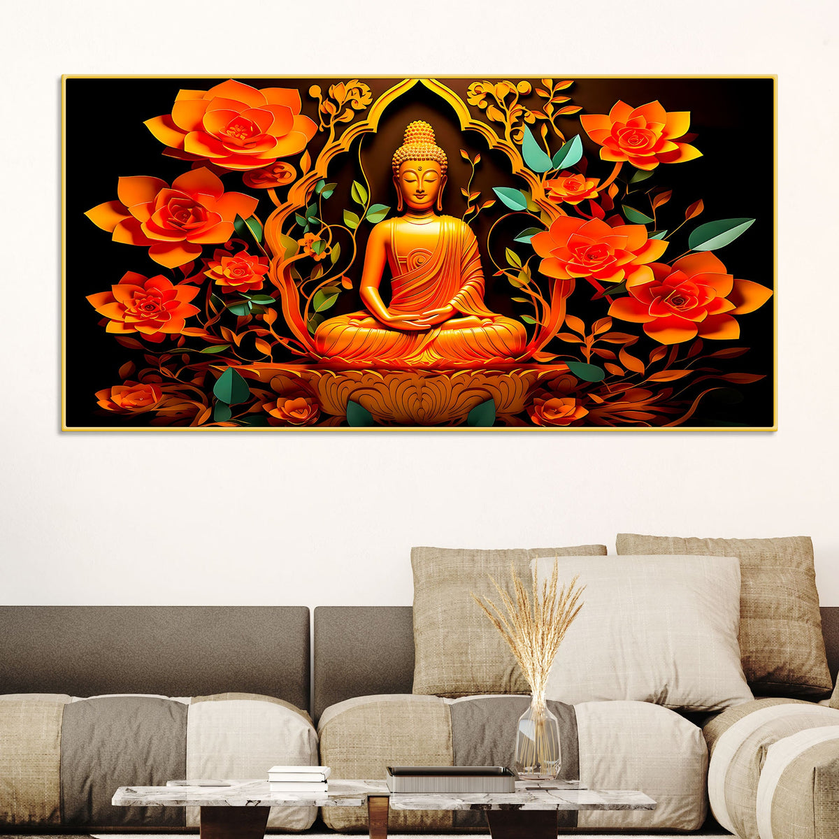 Spiritual Buddha Wall Painting for Modern Home Interiors