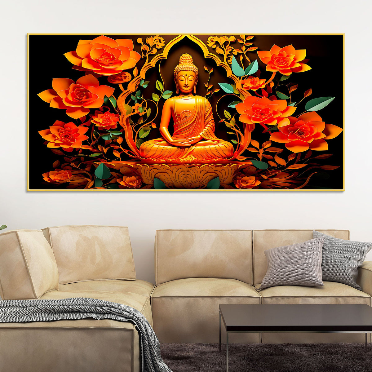 Spiritual Buddha Wall Painting for Modern Home Interiors