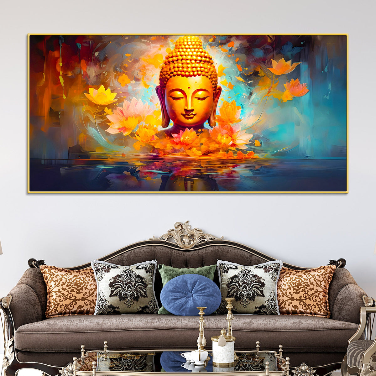 Spiritual Buddha Wall Painting for Modern Living Space