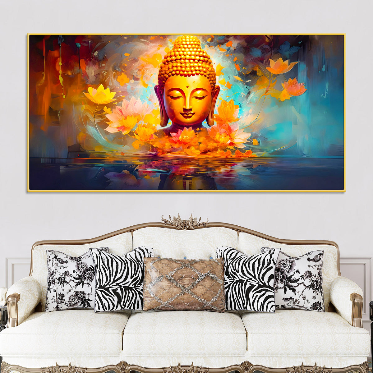 Spiritual Buddha Wall Painting for Modern Living Space