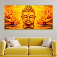 Spiritual Buddha Wall Painting with Lotus Artwork