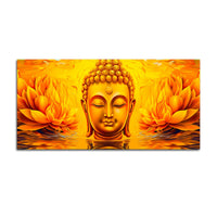 Spiritual Buddha Wall Painting with Lotus Artwork