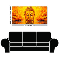 Spiritual Buddha Wall Painting with Lotus Artwork
