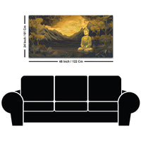 Spiritual Buddha Wall Painting with Mountain & Nature Design