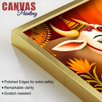 Spiritual Cow Ritual Wall Painting | Positive Energy Home Decor