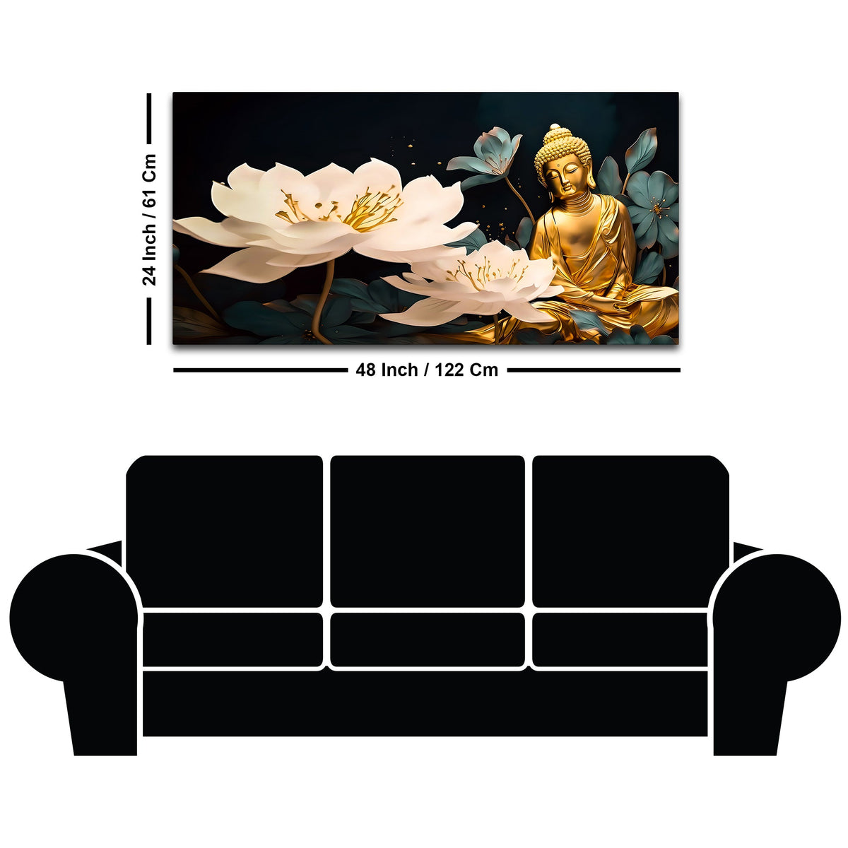 Spiritual Decorative Buddha Wall Painting for Home & Office