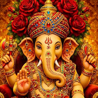 Spiritual Ganesha Portrait Floating Frame Crystal Wall Painting